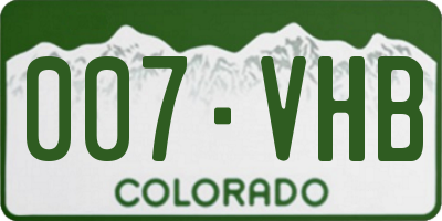 CO license plate 007VHB