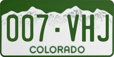 CO license plate 007VHJ