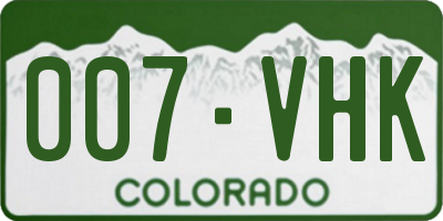 CO license plate 007VHK