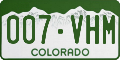 CO license plate 007VHM