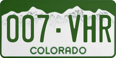 CO license plate 007VHR