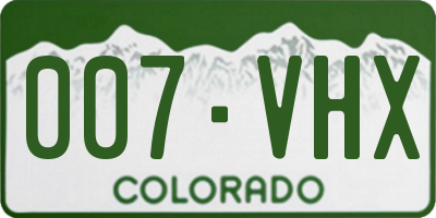 CO license plate 007VHX
