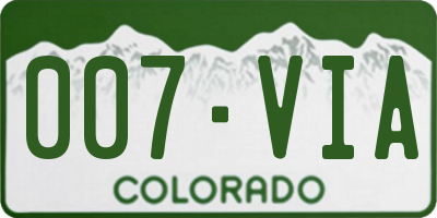 CO license plate 007VIA