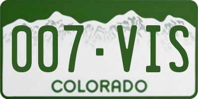 CO license plate 007VIS