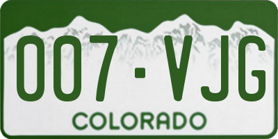 CO license plate 007VJG