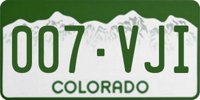 CO license plate 007VJI
