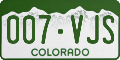 CO license plate 007VJS