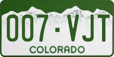 CO license plate 007VJT