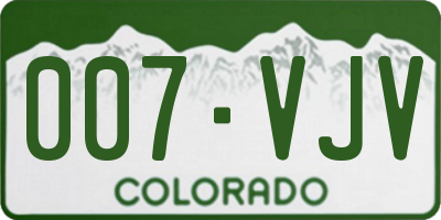 CO license plate 007VJV