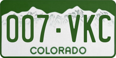 CO license plate 007VKC