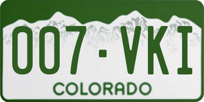 CO license plate 007VKI