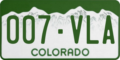 CO license plate 007VLA