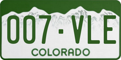 CO license plate 007VLE