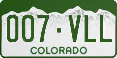 CO license plate 007VLL