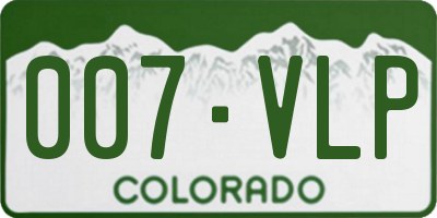 CO license plate 007VLP