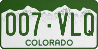 CO license plate 007VLQ