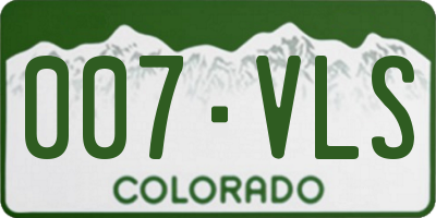 CO license plate 007VLS
