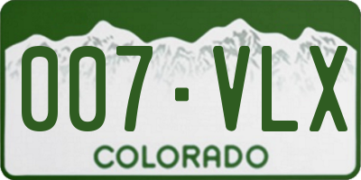 CO license plate 007VLX