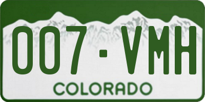 CO license plate 007VMH