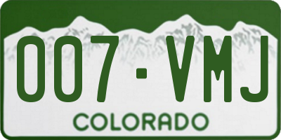 CO license plate 007VMJ