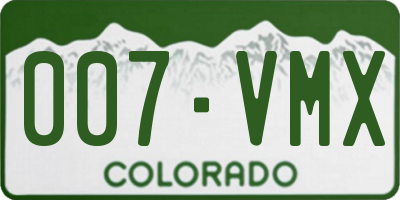 CO license plate 007VMX