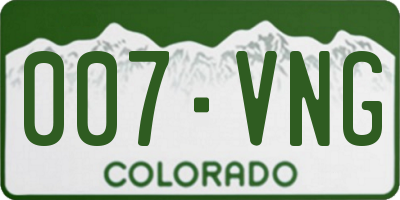 CO license plate 007VNG