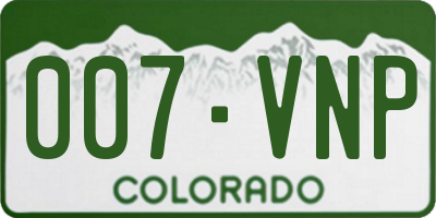 CO license plate 007VNP