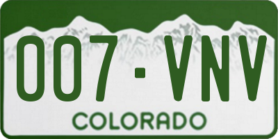 CO license plate 007VNV