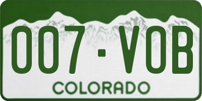 CO license plate 007VOB