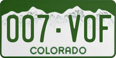 CO license plate 007VOF