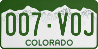 CO license plate 007VOJ
