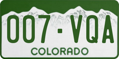 CO license plate 007VQA