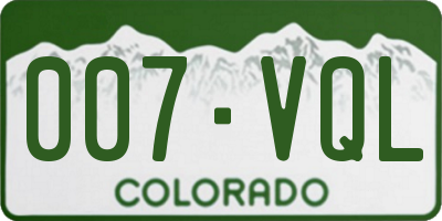 CO license plate 007VQL