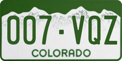 CO license plate 007VQZ
