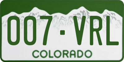 CO license plate 007VRL