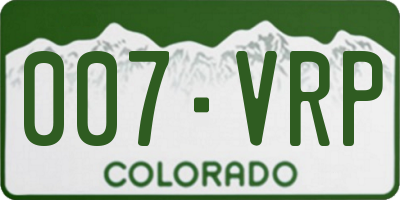 CO license plate 007VRP