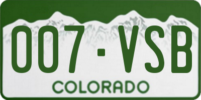 CO license plate 007VSB