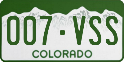 CO license plate 007VSS