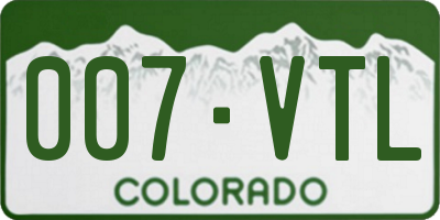 CO license plate 007VTL