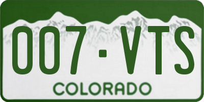CO license plate 007VTS