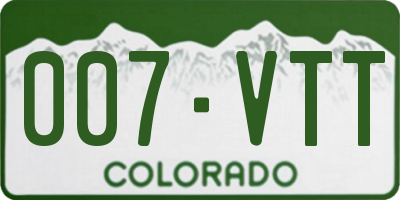 CO license plate 007VTT