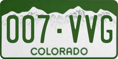 CO license plate 007VVG