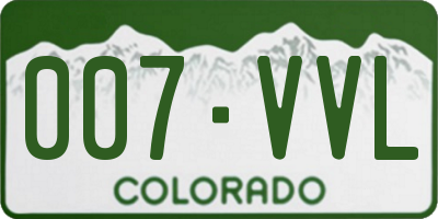 CO license plate 007VVL