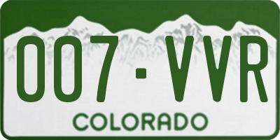 CO license plate 007VVR