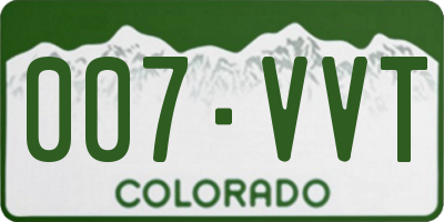 CO license plate 007VVT