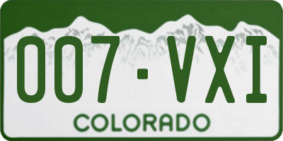 CO license plate 007VXI