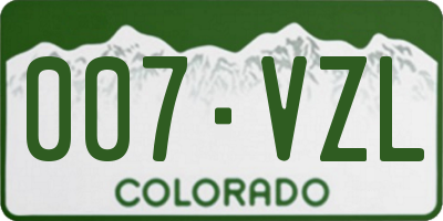 CO license plate 007VZL