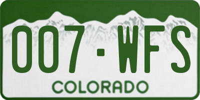 CO license plate 007WFS