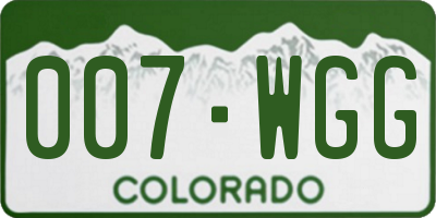 CO license plate 007WGG