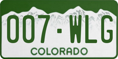 CO license plate 007WLG